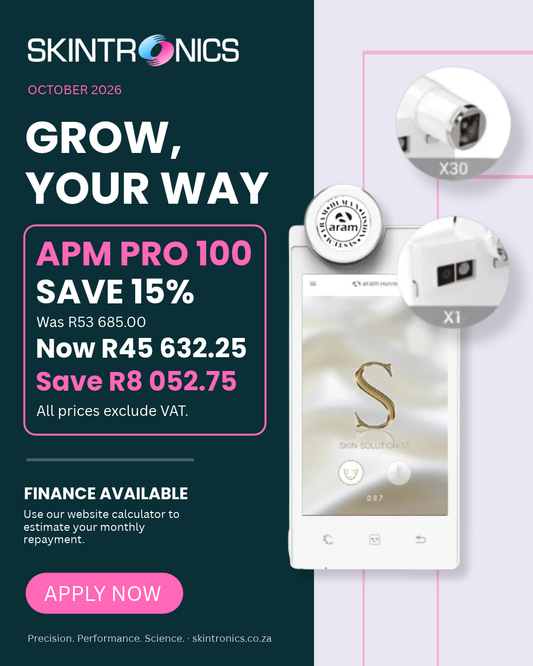 October 2026. APM Pro 100. Save 15%. Finance available.